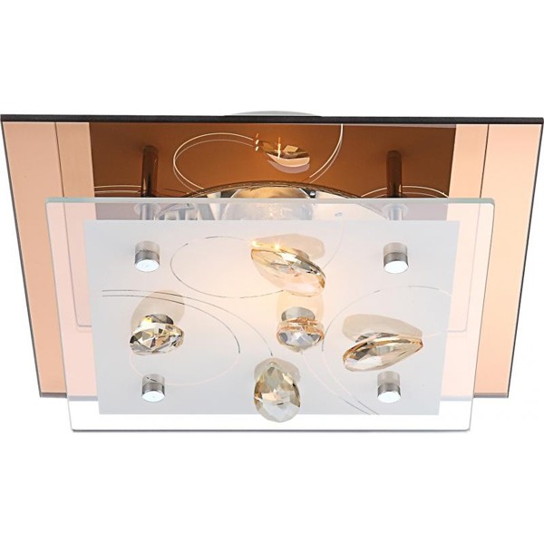 Plafonier cu cristale K5, dim.24x24cm, Ayana 40412 GL, Lustre moderne, LED⭐ modele elegante ieftine si de lux pentru living dormitor, bucatarie si sufragerie.✅DeSiGn decorativ unic!❤️Promotii lampi❗ Magazin online➽ www.evalight.ro. Oferte NOI la corpuri de iluminat pt interior suspendate de tip suspensii, aplicate de tavan sau perete, stil modern retro sau vintage, lustre cu cristale, abajur material textil, lemn, metal, sticla, becuri Edison sau LED, calitate deosebita la cel mai bun pret. a