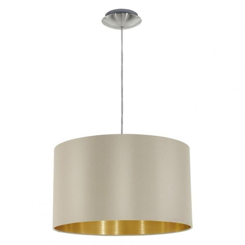 Lustra, Pendul modern taupe/auriu, diam.38cm, Maserlo 31602 EL, Lustre moderne, LED⭐ modele elegante ieftine si de lux pentru living dormitor, bucatarie si sufragerie.✅DeSiGn decorativ unic!❤️Promotii lampi❗ Magazin online➽ www.evalight.ro. Oferte NOI la corpuri de iluminat pt interior suspendate de tip suspensii, aplicate de tavan sau perete, stil modern retro sau vintage, lustre cu cristale, abajur material textil, lemn, metal, sticla, becuri Edison sau LED, calitate deosebita la cel mai bun pret. a