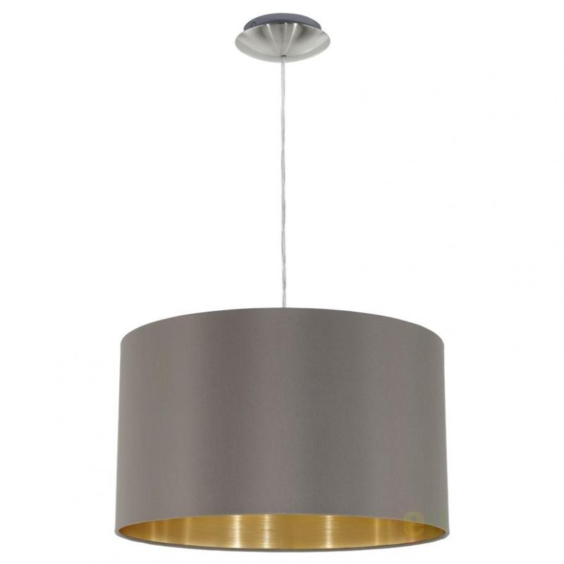 Lustra, Pendul modern cappucino/auriu, diam.38cm, Maserlo 31603 EL, Pendule / Lustre suspendate moderne, LED⭐ modele elegante pentru bucatarie, living dormitor.✅DeSiGn decorativ unic!❤️Promotii lampi❗ ➽www.evalight.ro. Alege corpuri de iluminat suspendate pt interior stil modern, suspensii de tip pendule cu cristale, abajur material textil, lemn, metal, sticla, bec tip lumanare Edison sau LED, ieftine si de lux, calitate deosebita la cel mai bun pret. a